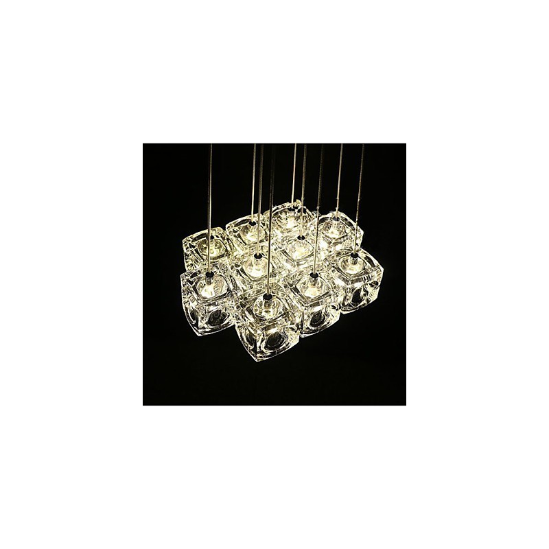 Lampada a sospensione in vetro trasparente moderna minimalista con 3 luci G4