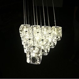 Lampada a sospensione in vetro trasparente moderna minimalista con 3 luci G4