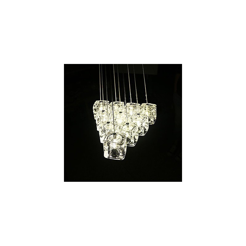 Lampada a sospensione in vetro trasparente moderna minimalista con 3 luci G4