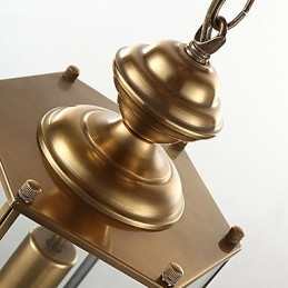 Lampada a sospensione in cristallo mini stile tradizionale classico in metallo, finitura ottone