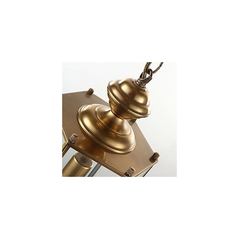 Lampada a sospensione in cristallo mini stile tradizionale classico in metallo, finitura ottone