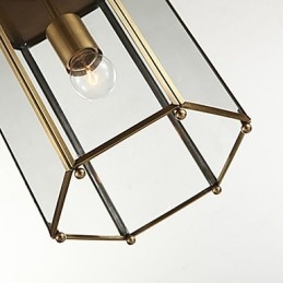 Lampada a sospensione in cristallo mini stile tradizionale classico in metallo, finitura ottone