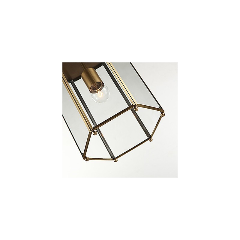 Lampada a sospensione in cristallo mini stile tradizionale classico in metallo, finitura ottone
