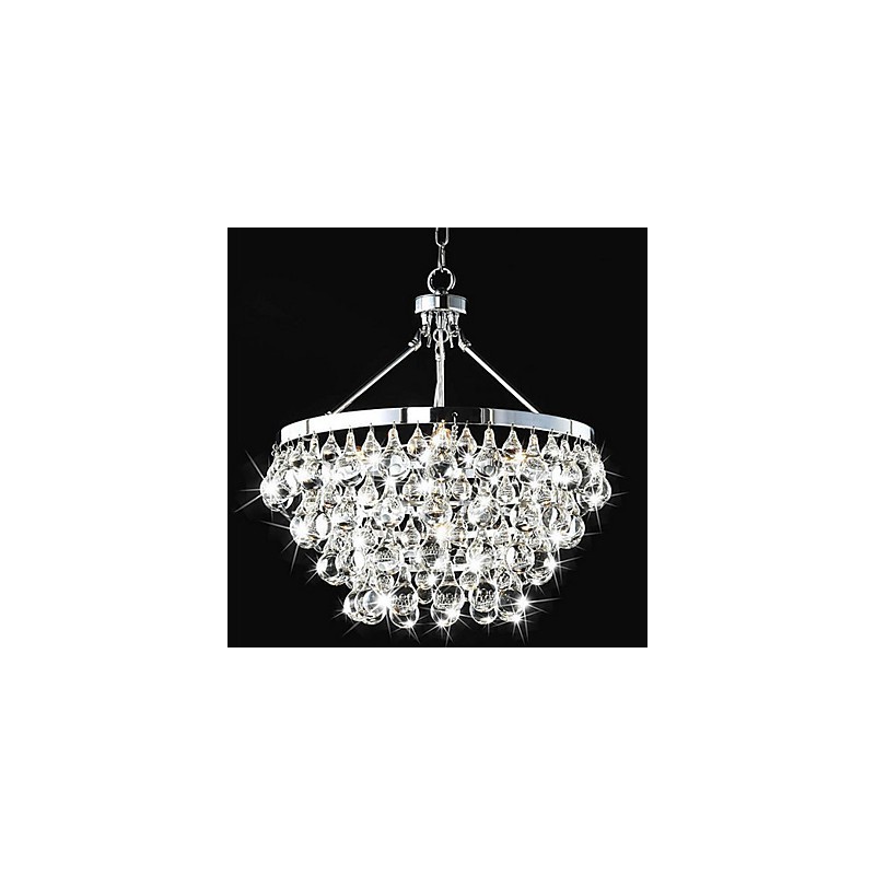 Lampadario classico in cristallo cromato a 3 livelli