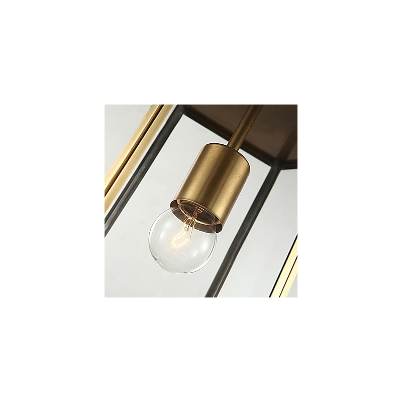 Lampada a sospensione in cristallo mini stile tradizionale classico in metallo, finitura ottone