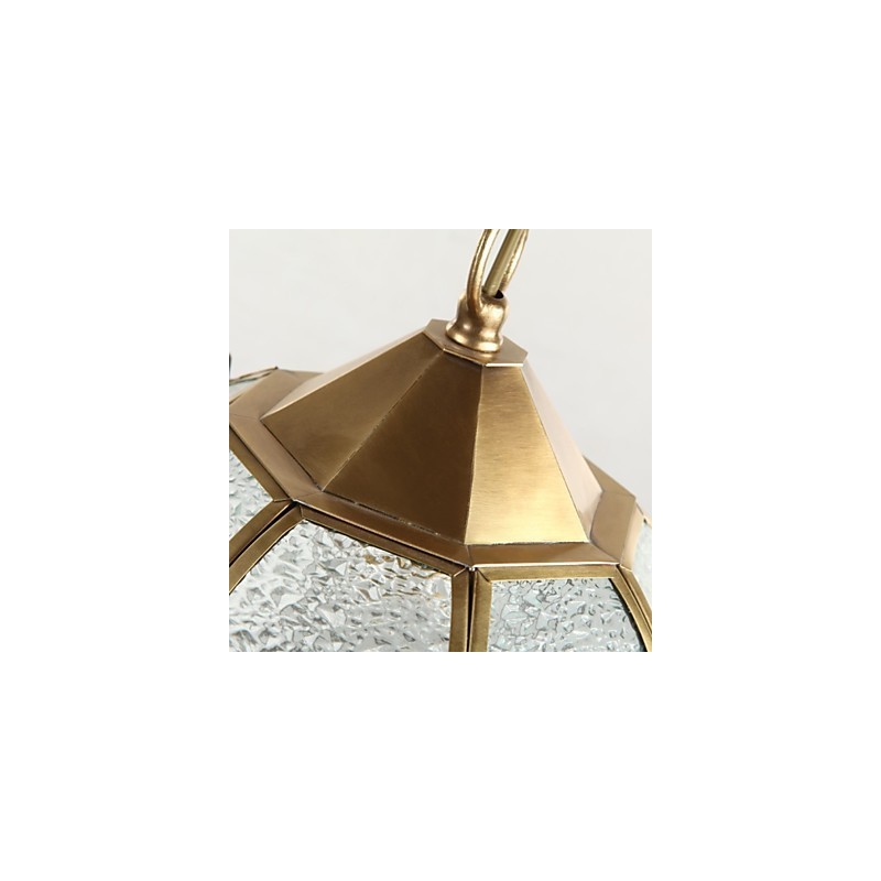 Lampada a sospensione in cristallo mini stile tradizionale/classico in metallo ottone