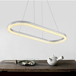 Lampada a sospensione moderna contemporanea in alluminio LED argento e bianco