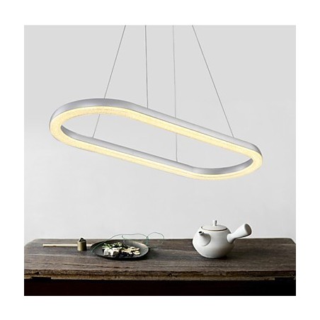 Lampada a sospensione moderna contemporanea in alluminio LED argento e bianco