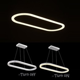 Lampada a sospensione moderna contemporanea in alluminio LED argento e bianco