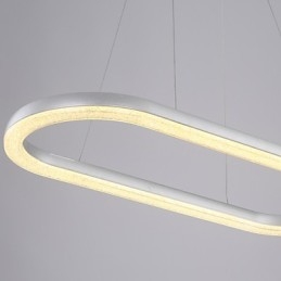 Lampada a sospensione moderna contemporanea in alluminio LED argento e bianco