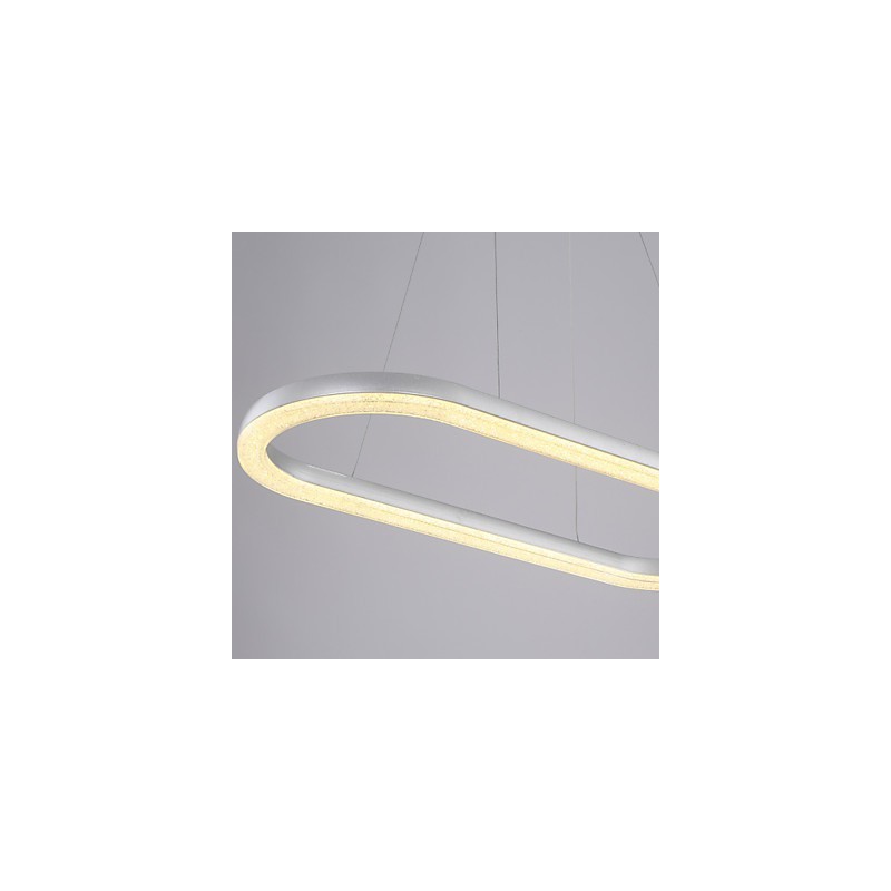 Lampada a sospensione moderna contemporanea in alluminio LED argento e bianco