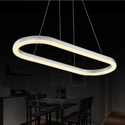 Lampada a sospensione moderna contemporanea in alluminio LED argento e bianco