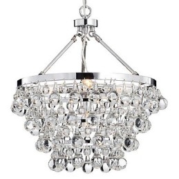 Lampadario classico in cristallo cromato a 3 livelli