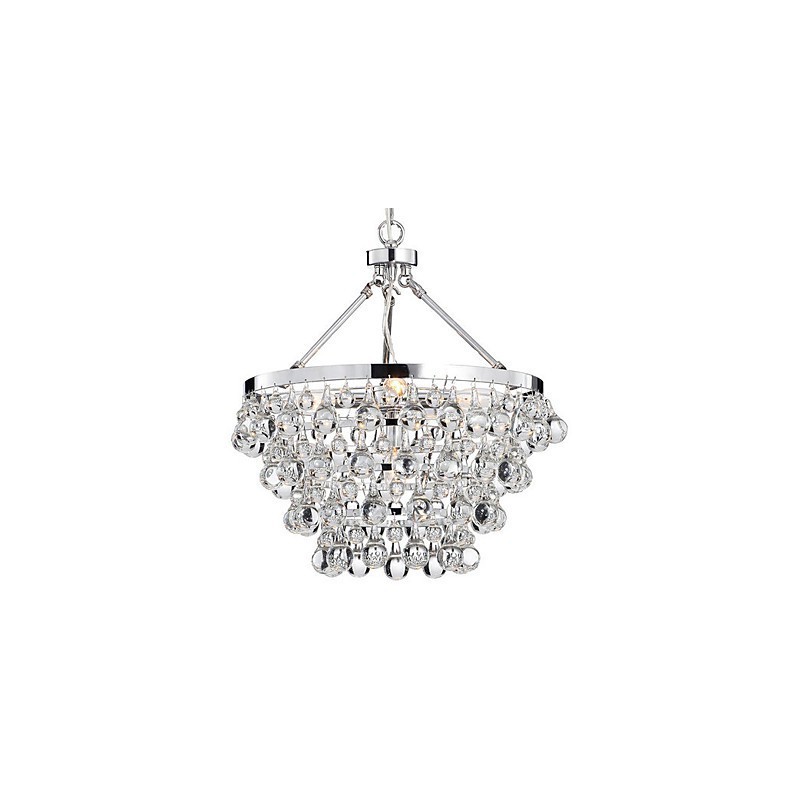 Lampadario classico in cristallo cromato a 3 livelli