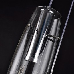 Lampada a sospensione mini moderna in metallo galvanizzato argento, 3 luci LED, 38 cm