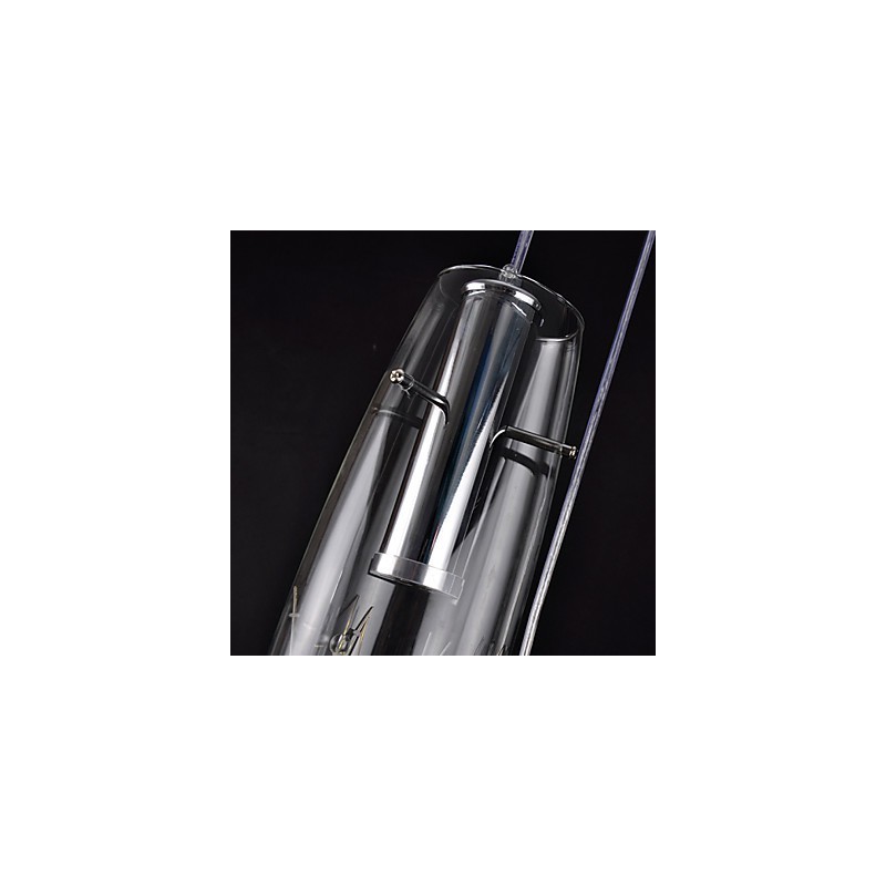 Lampada a sospensione mini moderna in metallo galvanizzato argento, 3 luci LED, 38 cm
