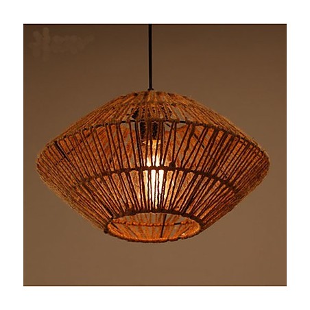 Lampadario rustico in corda intrecciata a mano Americange