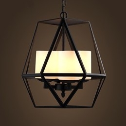 Lampadario a sospensione vintage nero in ferro Americange 4 luci