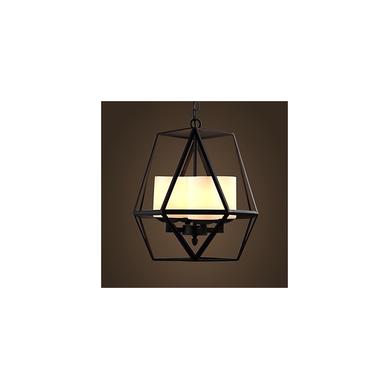 Lampadario a sospensione vintage nero in ferro Americange 4 luci