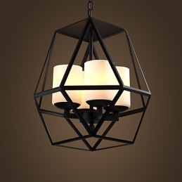 Lampadario a sospensione vintage nero in ferro Americange 4 luci