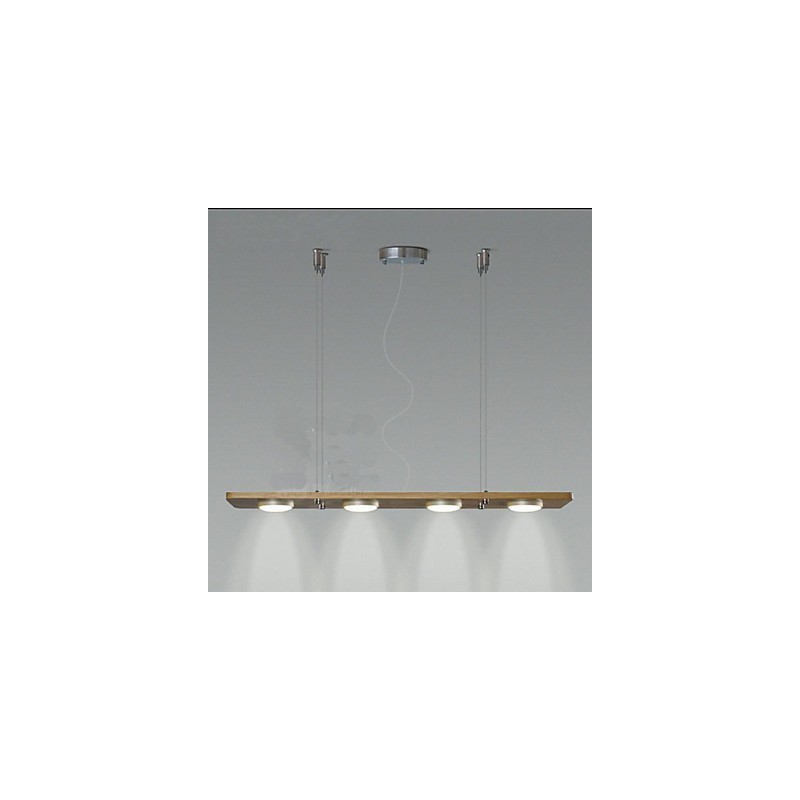 Lampada a sospensione da ufficio lunga marrone con 3 luci LED integrato