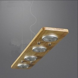 Lampada a sospensione da ufficio lunga marrone con 3 luci LED integrato