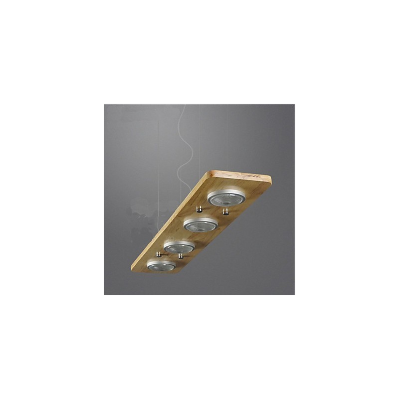 Lampada a sospensione da ufficio lunga marrone con 3 luci LED integrato