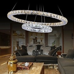 Lampadario a sospensione in cristallo LED integrato bianco caldo e freddo 40 cm