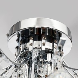 Lampadario a filo moderno in cristallo 3 luci cromo argento