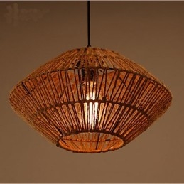 Lampadario rustico in corda intrecciata a mano Americange