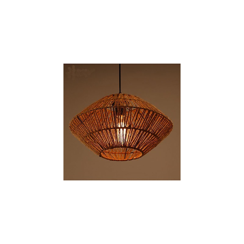 Lampadario rustico in corda intrecciata a mano Americange