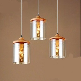 Lampada a sospensione piccola in vetro artistico marrone e giallo