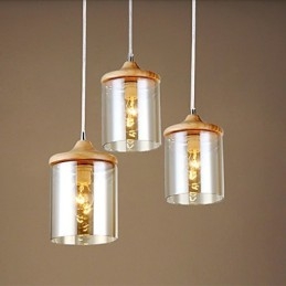 Lampada a sospensione piccola in vetro artistico marrone e giallo