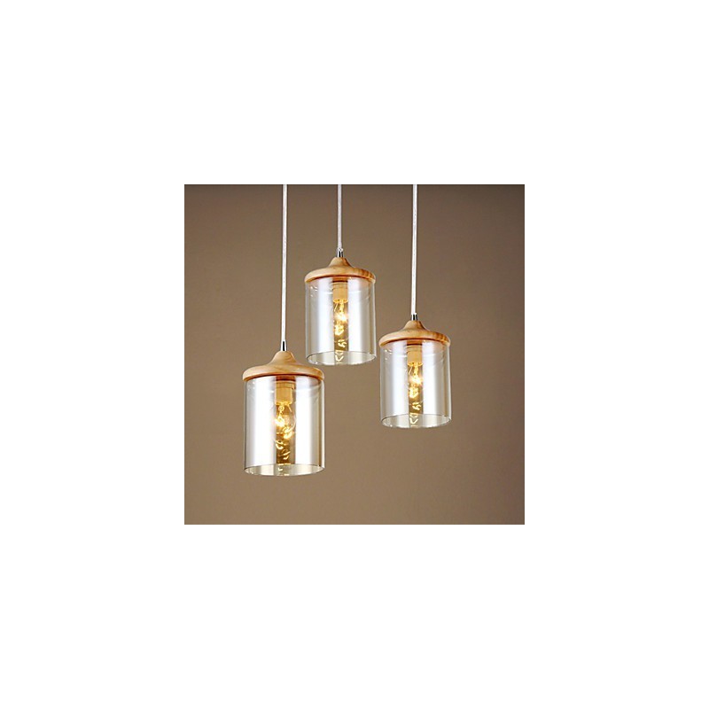 Lampada a sospensione piccola in vetro artistico marrone e giallo