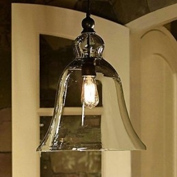 Lampada a sospensione mini in vetro dipinto stile country