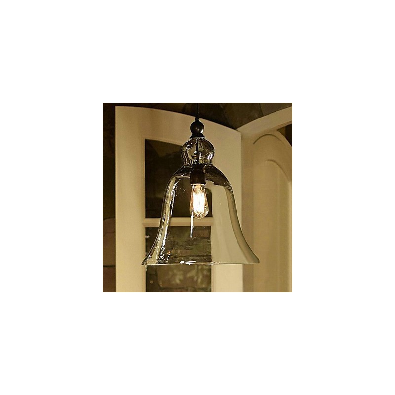 Lampada a sospensione mini in vetro dipinto stile country