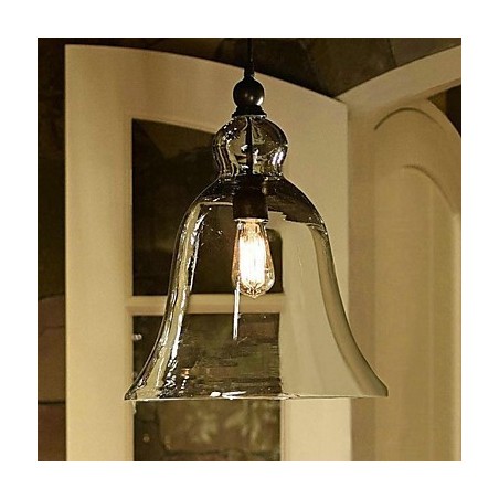 Lampada a sospensione mini in vetro dipinto stile country