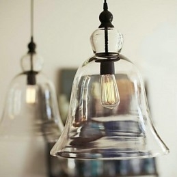 Lampada a sospensione mini in vetro dipinto stile country