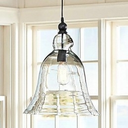 Lampada a sospensione mini in vetro dipinto stile country