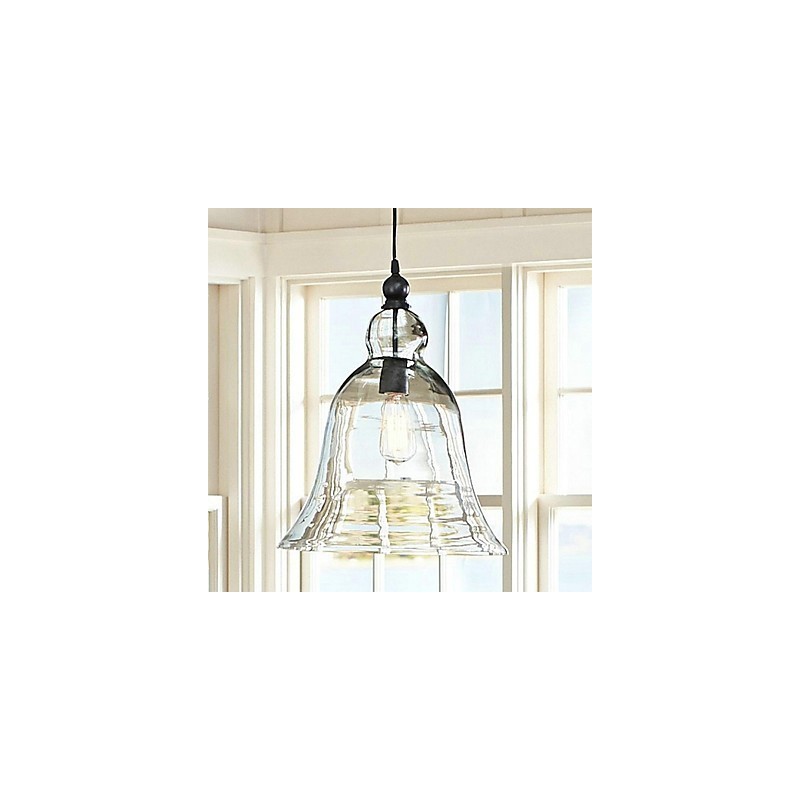 Lampada a sospensione mini in vetro dipinto stile country