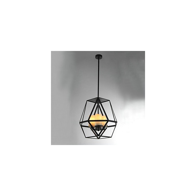 Lampada a sospensione country mini in metallo dipinto 2 luci E12/E14