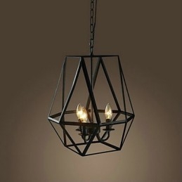 Lampada a sospensione country mini in metallo dipinto 2 luci E12/E14
