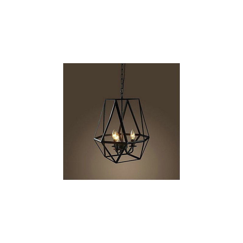 Lampada a sospensione country mini in metallo dipinto 2 luci E12/E14