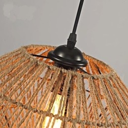 Lampadario rustico in corda intrecciata a mano Americange