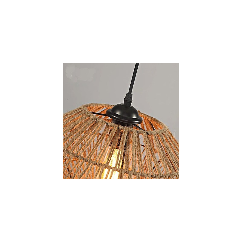 Lampadario rustico in corda intrecciata a mano Americange