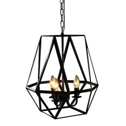 Lampada a sospensione country mini in metallo dipinto 2 luci E12/E14