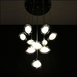 Lampada a sospensione moderna semplice in vetro trasparente, 3 luci G4, 35 x 35 cm