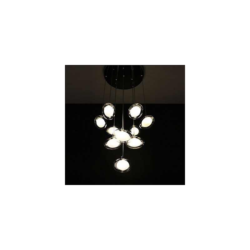 Lampada a sospensione moderna semplice in vetro trasparente, 3 luci G4, 35 x 35 cm