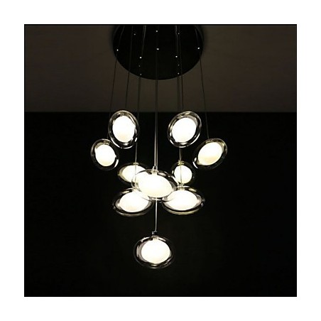 Lampada a sospensione moderna semplice in vetro trasparente, 3 luci G4, 35 x 35 cm
