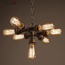 Lampada a sospensione mini classica tradizionale in metallo giallo, 7 lampadine E26/E27
